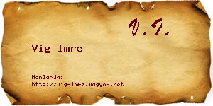 Vig Imre névjegykártya